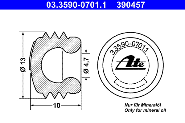 ATE 03.3590-0701.1 Verschluss-/Schutzkappe
