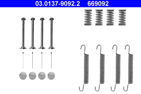 ATE 03.0137-9092.2 Zubehörsatz, Feststellbremsbacken