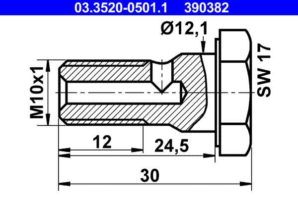 ATE 03.3520-0501.1 Hohlschraube