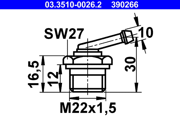 ATE 03.3510-0026.2 Adapter, Bremsleitung