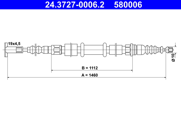 ATE 24.3727-0006.2 Seilzug, Feststellbremse