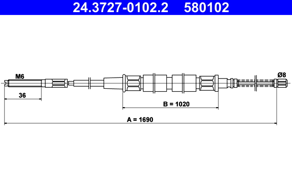 ATE 24.3727-0102.2 Seilzug, Feststellbremse